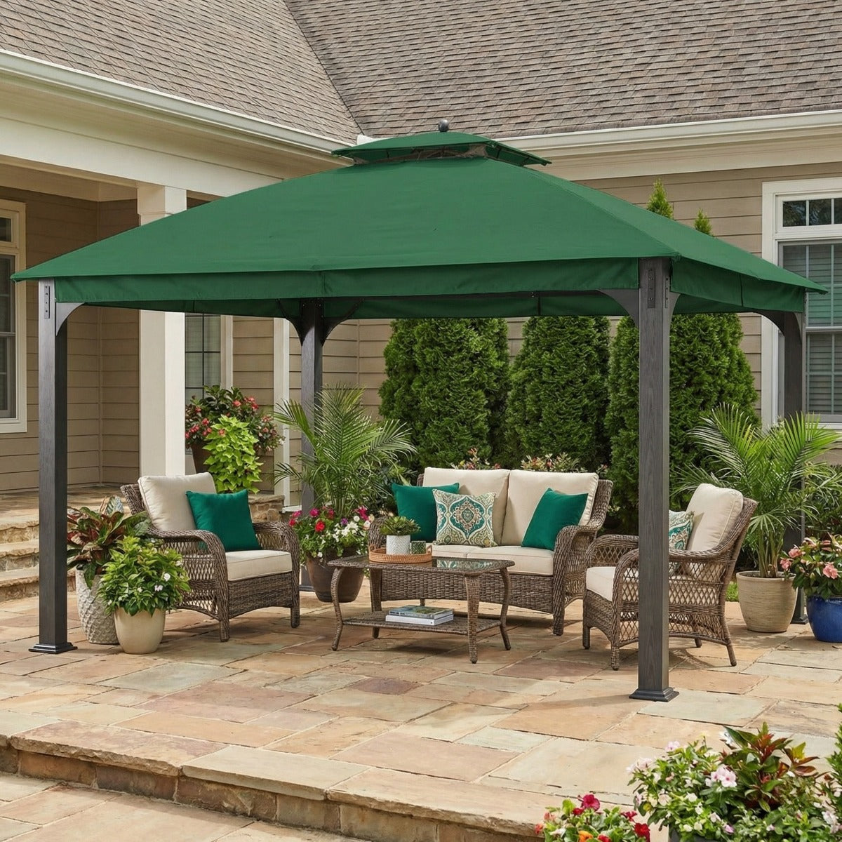 Replacement Canopy for Shadow Creek L-GZ1140PST 10' x 12' Gazebo - Green Spruce