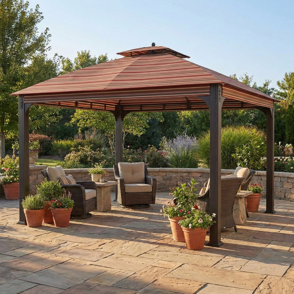 Replacement Canopy for Shadow Creek L-GZ1140PST 10' x 12' Gazebo - 350, Stripe Canyon