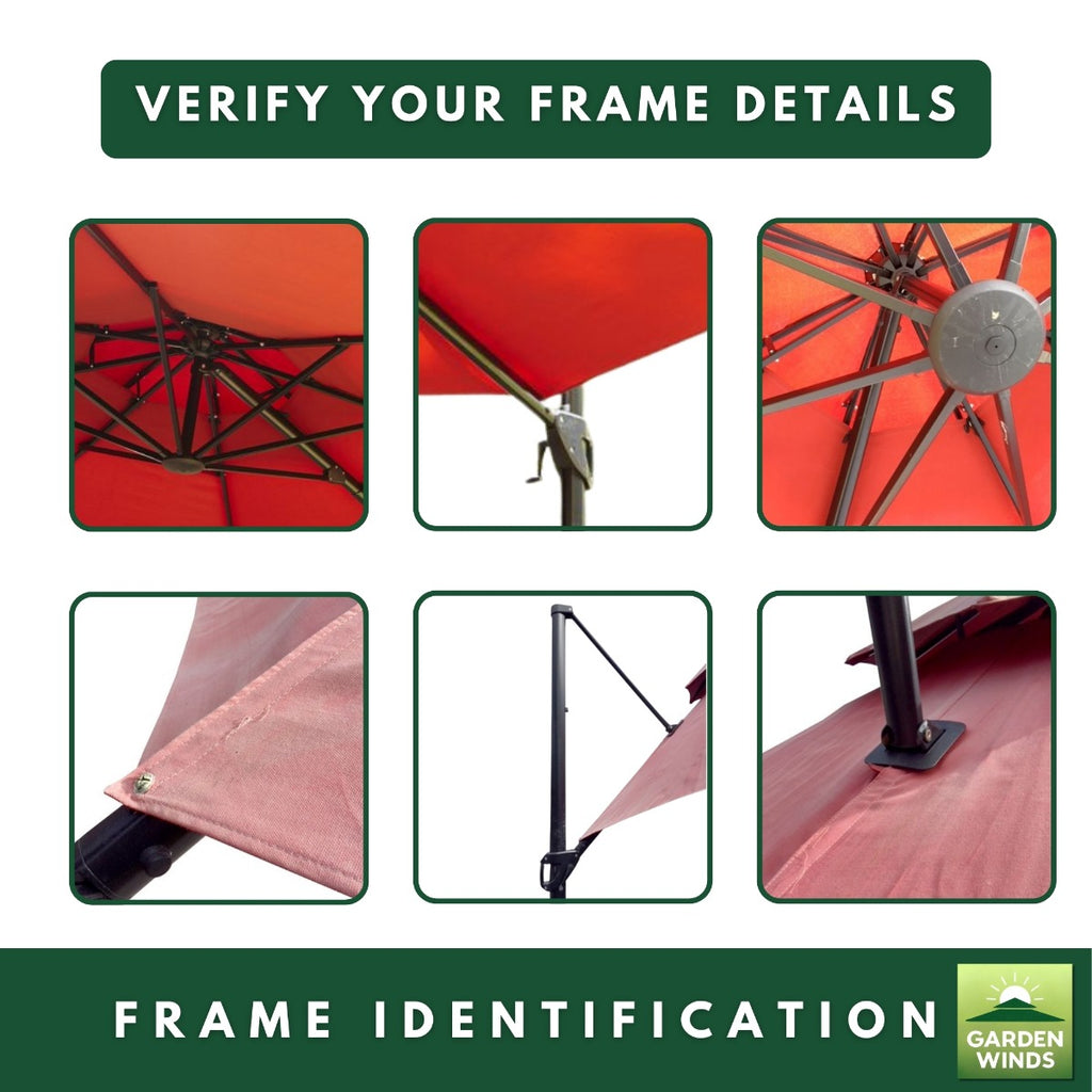 Garden Winds Replacement Canopy Top Cover for The Lowe's Offset Yjaf-819r Umbrella