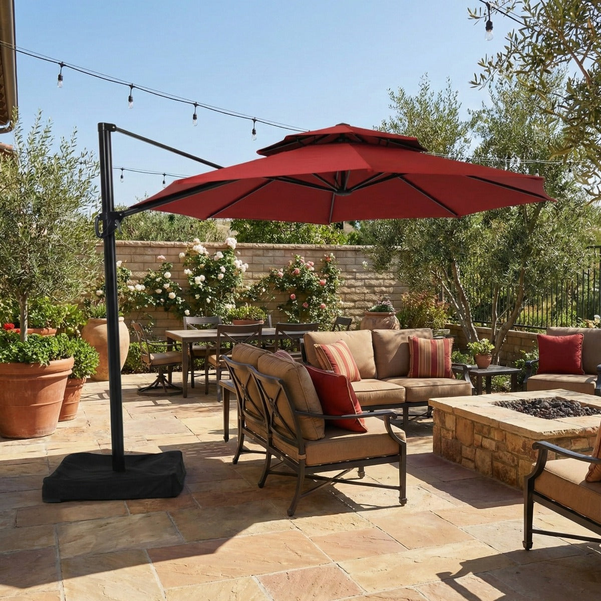 garden treasures patio umbrella yjaf 819d Treasure AG19A 10' Octagonal Aluminum Cantilever Willow Creek Designs Offering an easy Garden Treasures undefined at