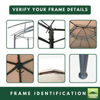 Replacement Canopy and Netting Set for Heritage L-GZ793PST-E 12'x12' Gazebo - Beige, Riplock 350