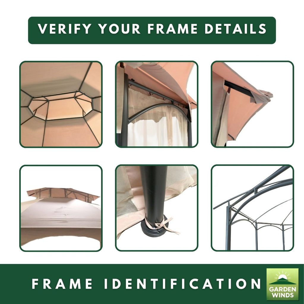 Replacement Canopy and Netting Set for Manhattan L-GZ1138PST 10' x 12' Gazebo - Beige, Riplock 350