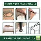 Replacement Canopy and Netting Set for Manhattan L-GZ1138PST 10' x 12' Gazebo - Beige, Riplock 350