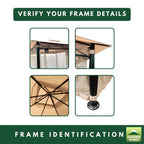 Replacement Canopy and Netting for Warm Springs Palm Springs GAZ/1-8 9' x 11' Gazebo - Beige, Riplock 350