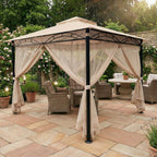 Replacement Canopy and Netting for Warm Springs Palm Springs GAZ/1-8 9' x 11' Gazebo - Beige, Riplock 350