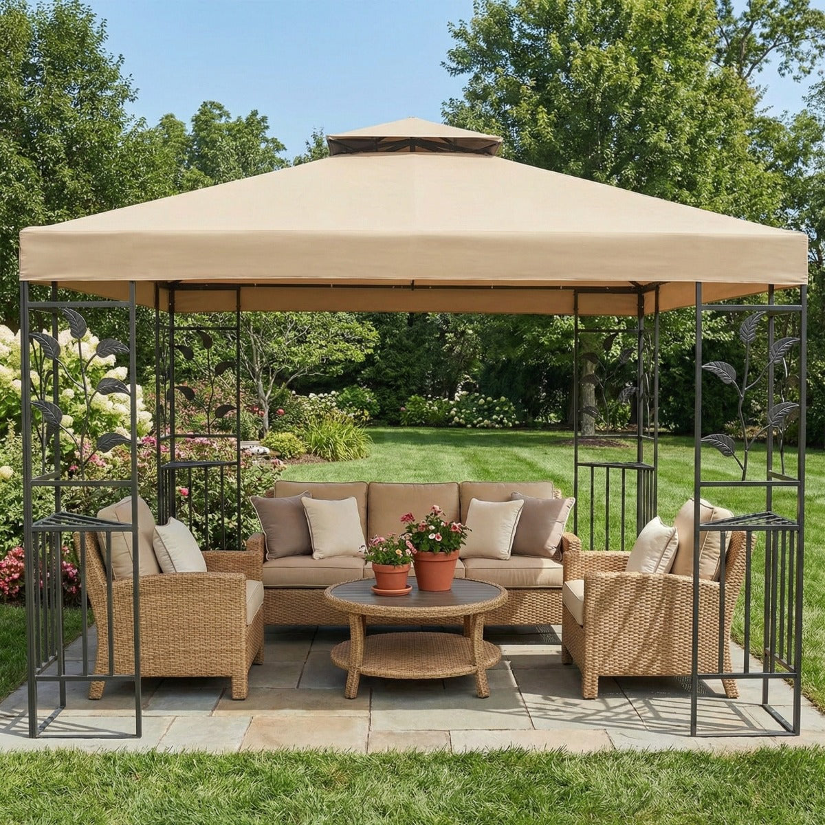 Garden Winds Replacement Canopy Top Cover for The Aldi Leaf Gazebo
