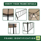 Replacement Canopy and Netting Set for Outsunny US84C-052YL0131 Hexagon 12'x12' Gazebo - Beige, Riplock 350