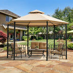 Replacement Canopy for Outsunny US84C-052YL0131 Hexagon 12'x12' Gazebo - Beige, Riplock 350