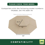 Replacement Canopy for Star Octagon TPG8061 Gazebo - Beige, Riplock 350