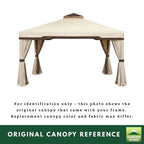 Replacement Canopy for Portofino Toscano 5779266 14' x 12' Gazebo - Beige, Riplock 350