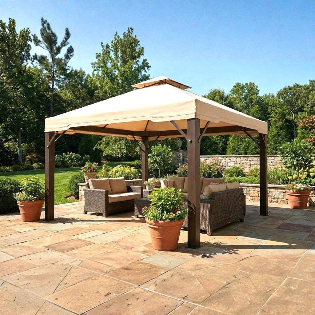 Replacement Canopy for Portofino Toscano 5779266 14' x 12' Gazebo - Beige, Riplock 350
