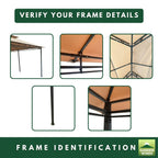 Replacement Canopy for Outsunny 84C-050, 01-0154 10' x 13' Gazebo - Beige, Riplock 350