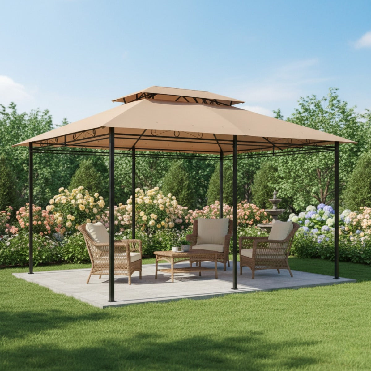Replacement Canopy for Outsunny 84C-050, 01-0154 10' x 13' Gazebo - Beige, Riplock 350