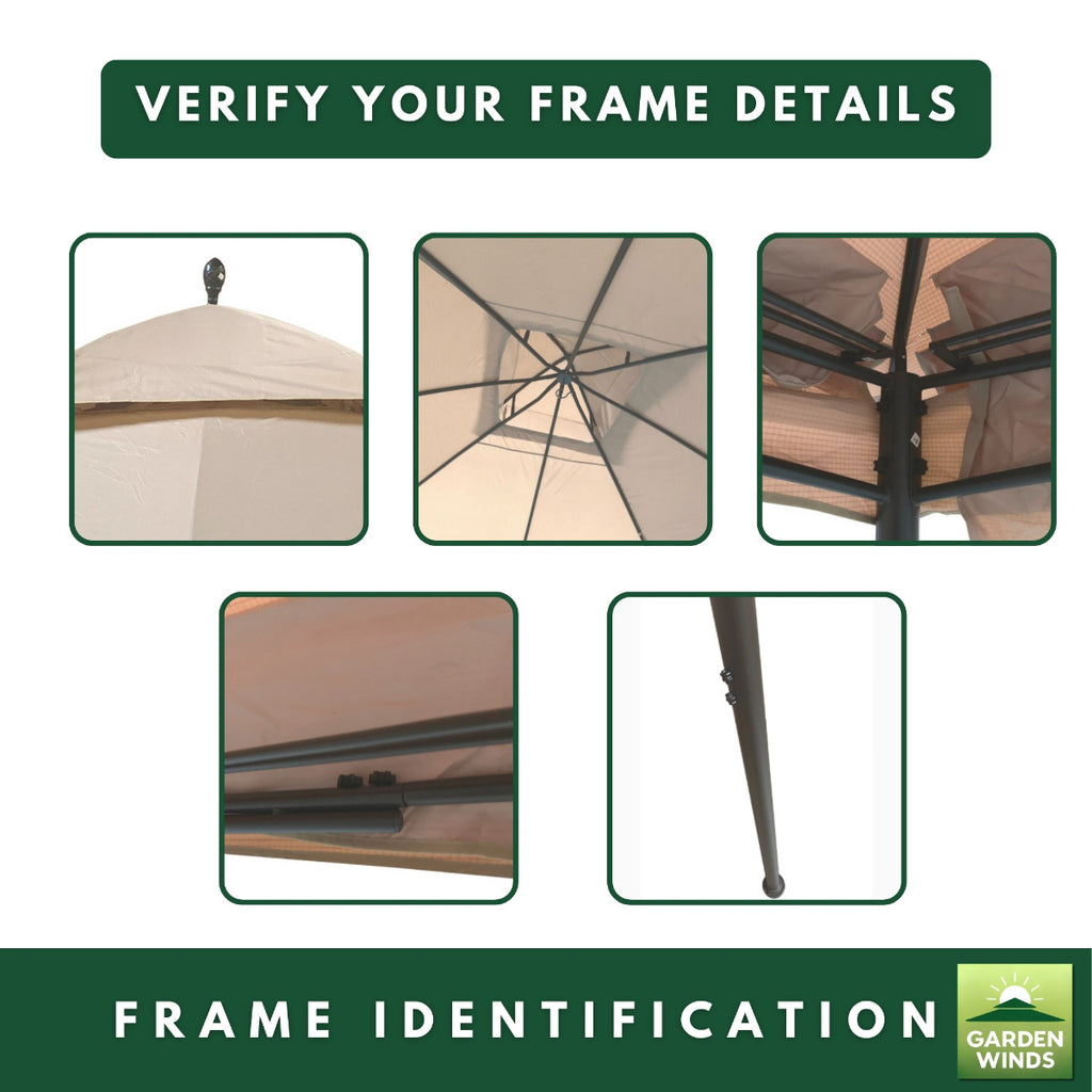 Replacement Canopy and Netting Set for Turnberry L-GZ933PCO-L 10' x 12' Gazebo - Beige, Riplock 350