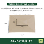 Replacement Canopy and Netting Set for Turnberry L-GZ933PCO-L 10' x 12' Gazebo - Beige, Riplock 350