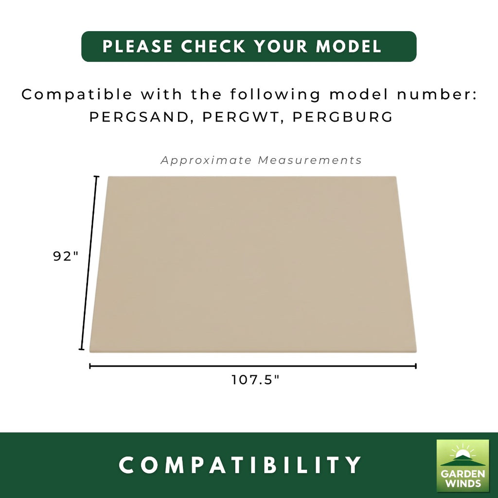 Replacement Canopy for ALEKO Grape Trellis PERGSAND 9' x 9' Pergola - Beige, Riplock 350