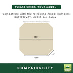Replacement Canopy for Mefo Garden Swan 12' x 12' B072F2LVQY Gazebo - Beige, Riplock 500