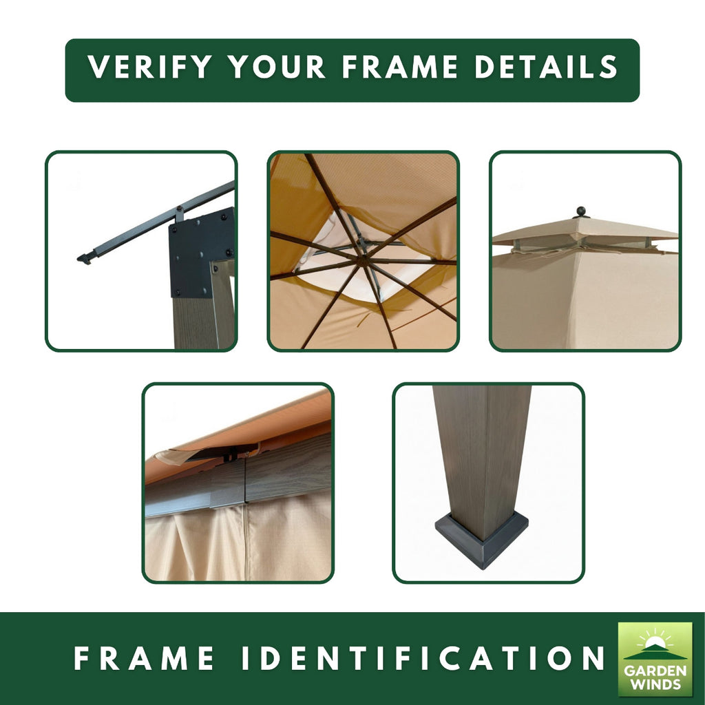 Replacement Privacy Curtain Set for Broyhill Eagle Brooke and Ashford A101007600 10' x 12' Gazebo - Beige, 350