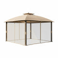Replacement Canopy and Netting Set for Broyhill Eagle Brooke and Ashford A101007600 10' x 12' Gazebo - Beige, Riplock 350