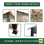 Replacement Canopy and Side Netting Set for Westbrook A101007903 10' x 12' Gazebo - Beige, Riplock 350