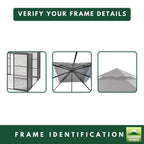 Replacement Canopy for Stratford Aluminum FSC17008 11' x 11' Gazebo - Slate Gray, Riplock 350