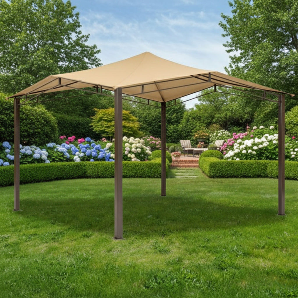Replacement Canopy for ShelterLogic Sequoia 24010 12' x 12' Gazebo - Beige, Riplock 350