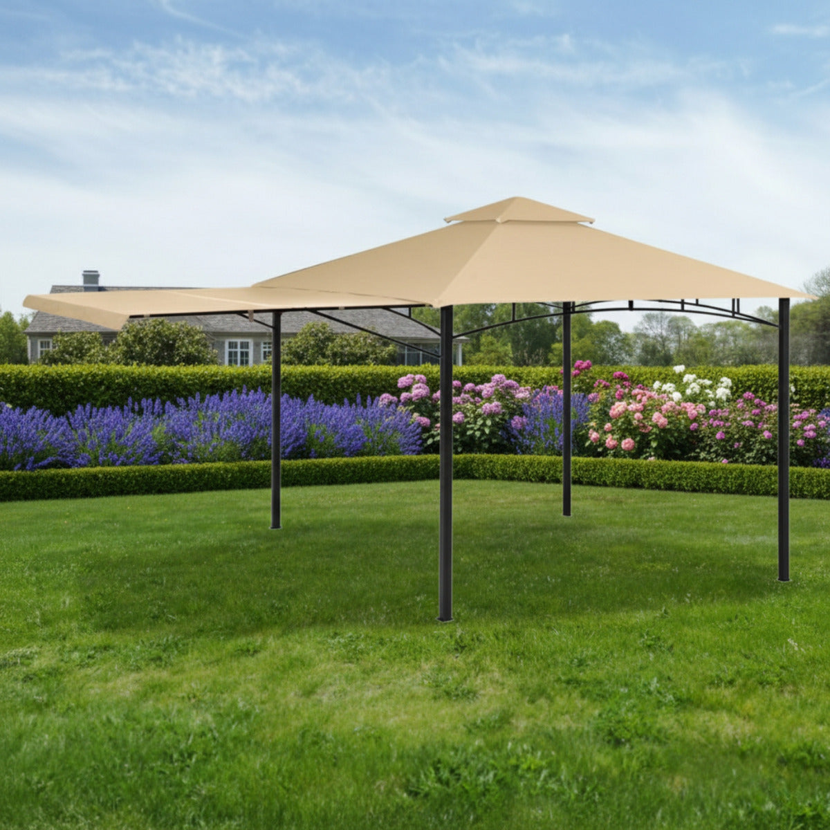 Replacement Canopy for ShelterLogic Redwood Awning 24011 11' x 11' Gazebo - Beige, RipLock 350