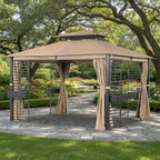 Replacement Privacy Curtain Set for Planter Box A101004400 10' x 12' Gazebo - Beige, 350