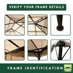 Replacement Canopy for Outsunny Classic 01-0879 10' x 13' Gazebo - Beige, Riplock 350