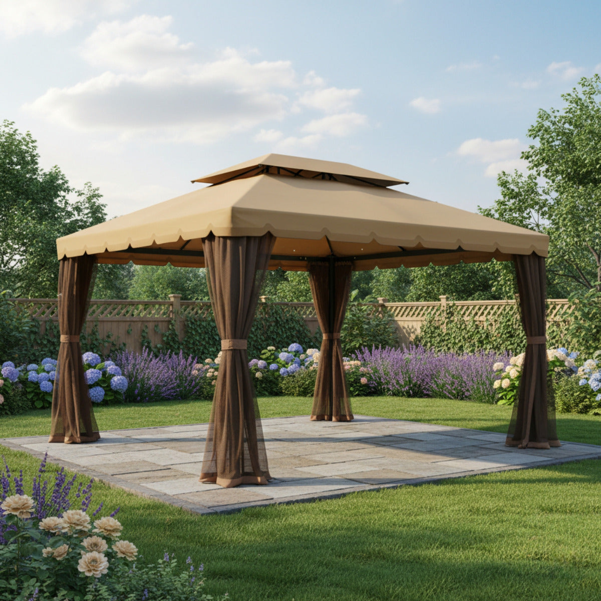 Replacement Canopy for Outsunny Classic 01-0879 10' x 13' Gazebo - Beige, Riplock 350