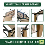 Replacement Canopy for Longford Wood Archway A106003600 10' x 12' Pergola - Beige, Riplock 500