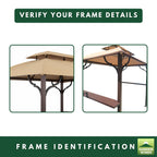 Replacement Canopy for Greenvail Grill A103001900, A103001911 Gazebo - Beige, Riplock 350