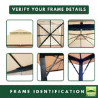 Replacement Canopy for Laurel Canyon GAZ2137 10' x 10' Gazebo - Beige, Riplock 350