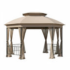 Replacement Canopy and Netting Set for Jefferies A101013211 10' x 12' Gazebo - Beige, RipLock 350