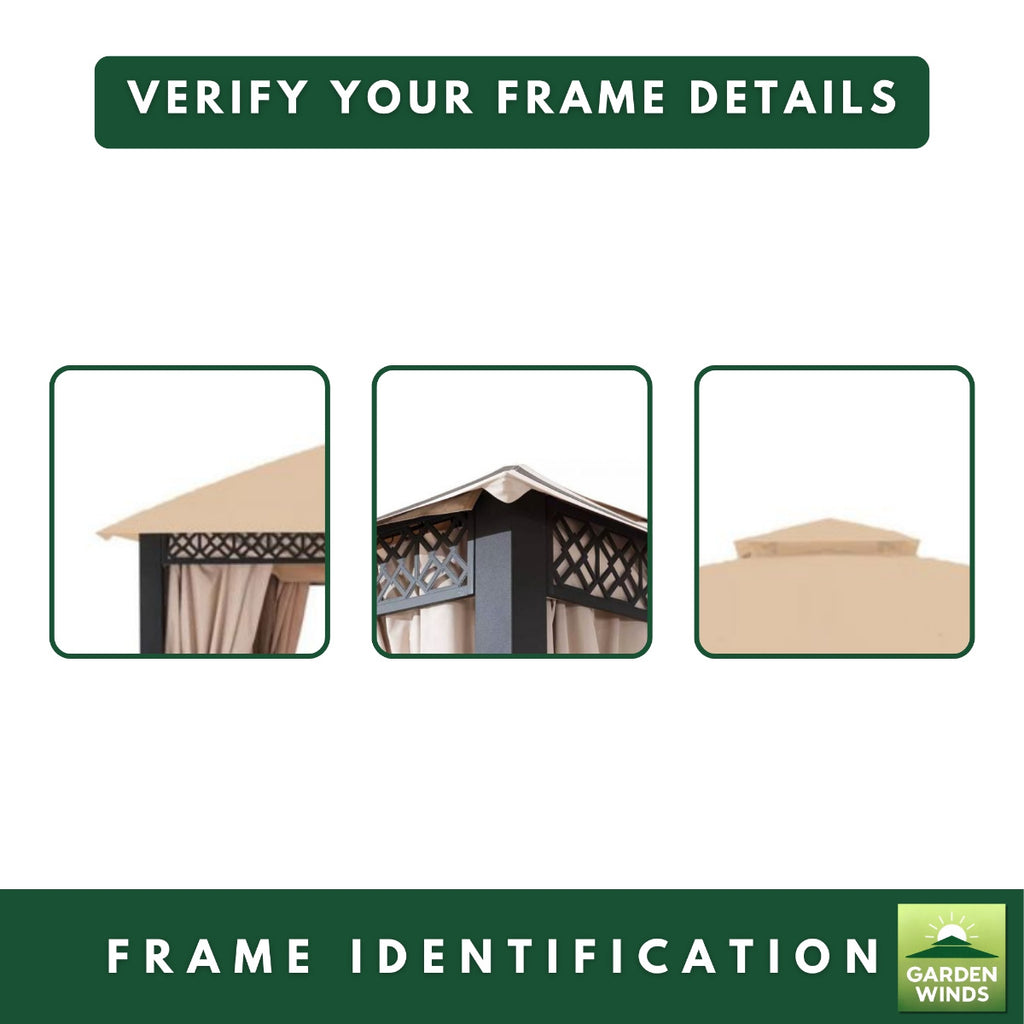 Replacement Canopy and Netting Set for Fabric Top A101014701 10' x 12' Gazebo - Beige, Riplock 350