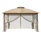 Replacement Canopy and Netting Set for Fabric Top A101014701 10' x 12' Gazebo - Beige, Riplock 350