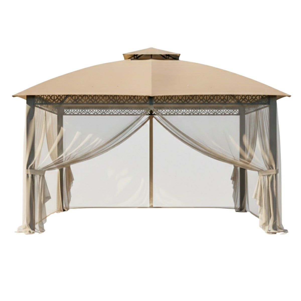Replacement Canopy and Netting Set for Fabric Top A101014701 10' x 12' Gazebo - Beige, Riplock 350