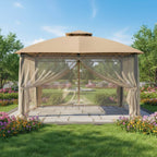 Replacement Canopy and Netting Set for Fabric Top A101014701 10' x 12' Gazebo - Beige, Riplock 350