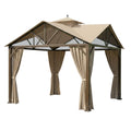 Replacement Canopy and Netting Set for Style Selections Pitched TPGAZ2307 10' x 10' Gazebo - Beige, Riplock 350