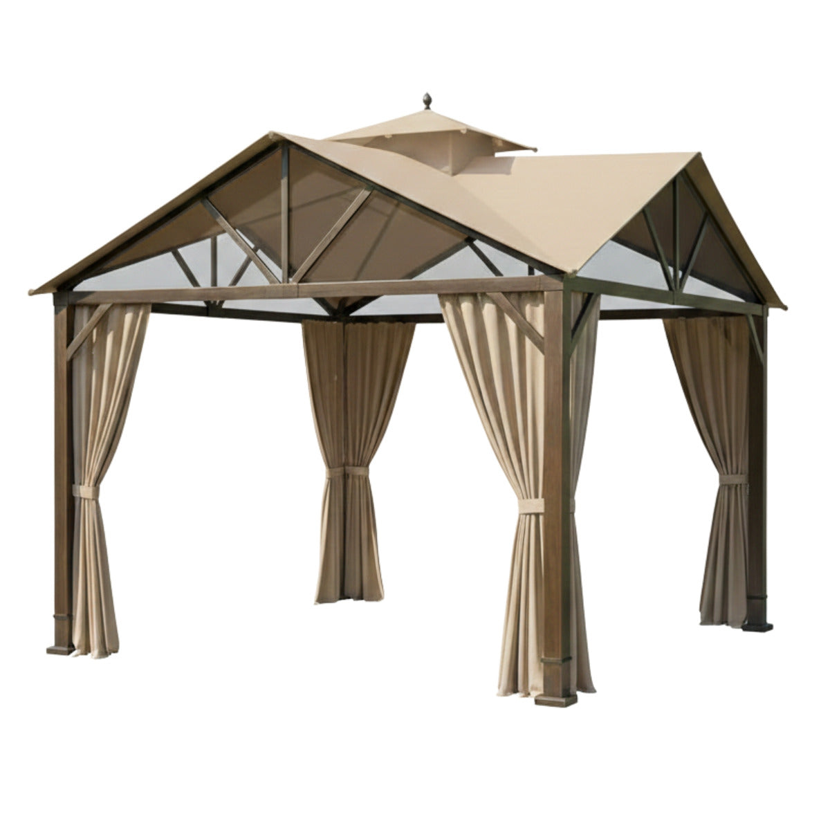 Replacement Canopy and Netting Set for Style Selections Pitched TPGAZ2307 10' x 10' Gazebo - Beige, Riplock 350