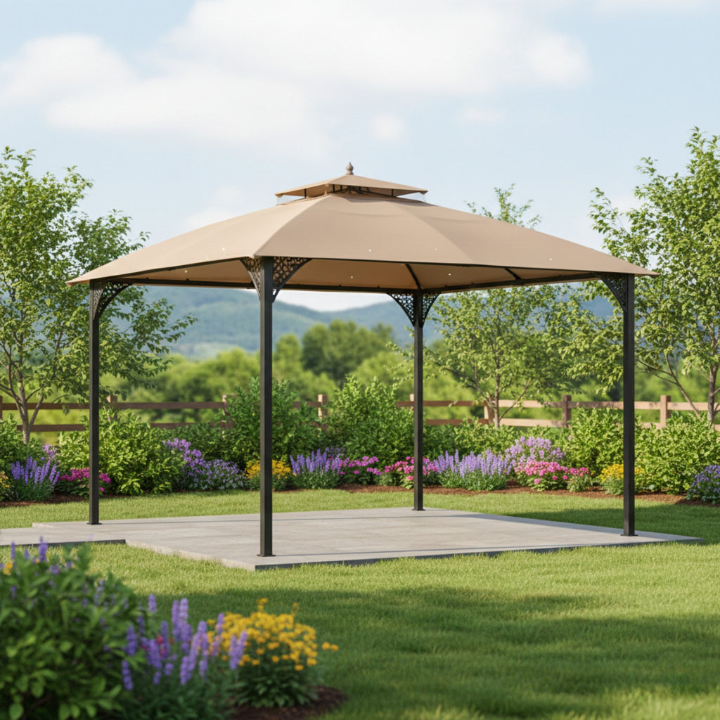 Replacement Canopy for Costway OP70382 10' x 12' Gazebo - Beige, Riplock 350