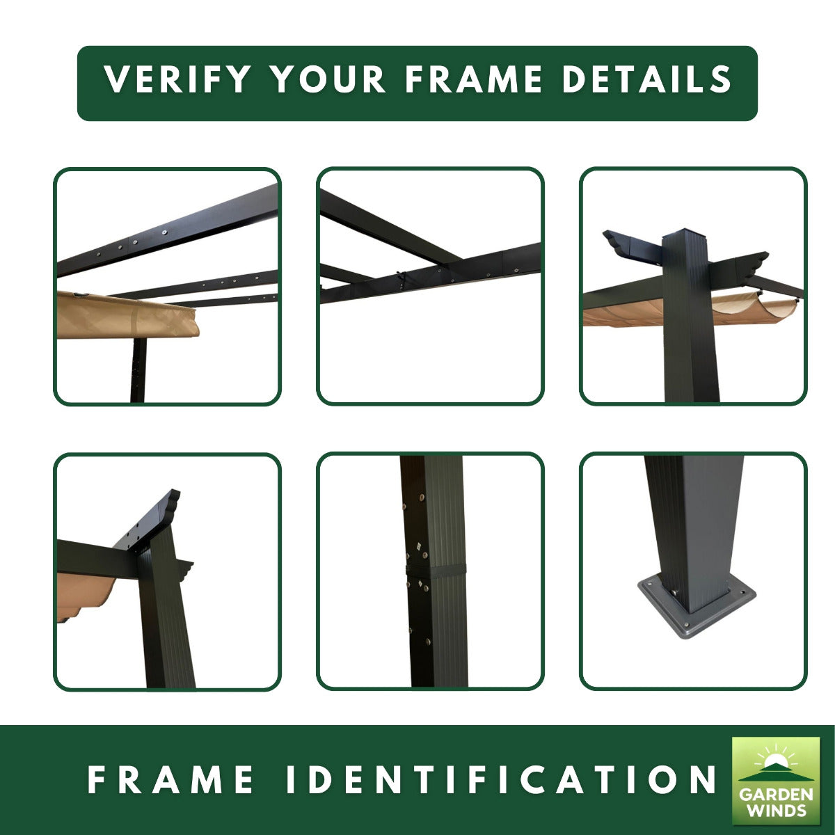 Replacement Canopy for ZYMPG10, ZYMPG10-KK Pergola 10x10 - Riplock