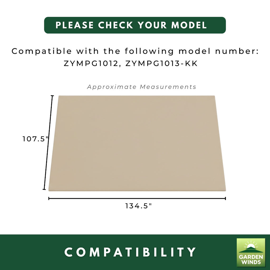 Replacement Canopy for Purple Leaf ZYMPG1012 10' x 13' Pergola - Beige, Riplock 350