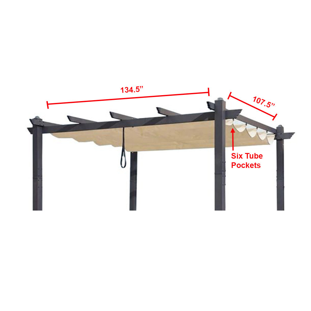 Universal Replacement Canopy for 10' x 13' Retractable Pergola - Beige, RipLock 350