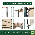 Replacement Canopy for Orchard Park A106009001 11' x 13' Pergola - Beige, Riplock 350