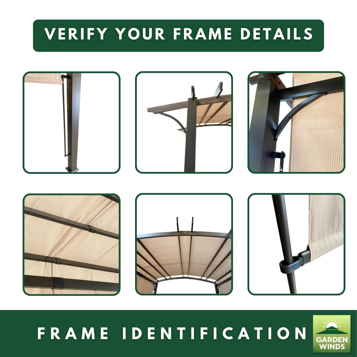 Replacement Canopy for Orchard Park A106009001 11' x 13' Pergola - Beige, Riplock 350