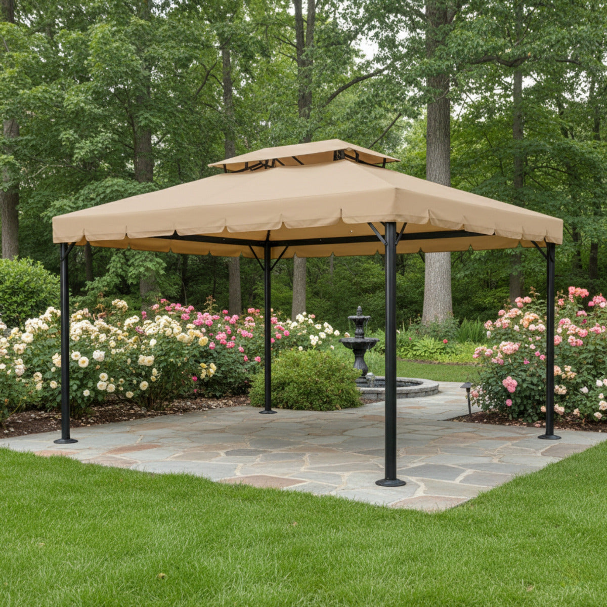 Replacement Canopy for Purple Leaf ZYRP1012 10' x 12' Gazebo - Beige, Riplock 350