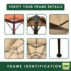 Replacement Canopy for Purple Leaf ZYRP1013 10' x 13' Gazebo - Beige, Riplock 350