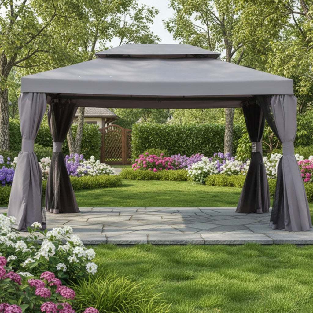 Replacement Canopy for Grand Patio 840.0020.000.001 10' x 13' Gazebo - Slate Gray, RipLock 350