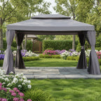 Replacement Canopy for Grand Patio 840.0020.000.001 10' x 13' Gazebo - Slate Gray, RipLock 350